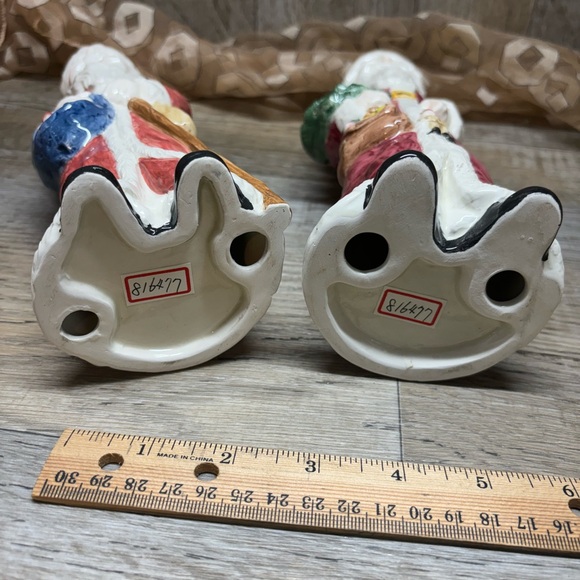 Set of Vtg Ceramic Santa Christmas Holiday Taper Candle Holders. 9.25” Tall - Picture 9 of 10